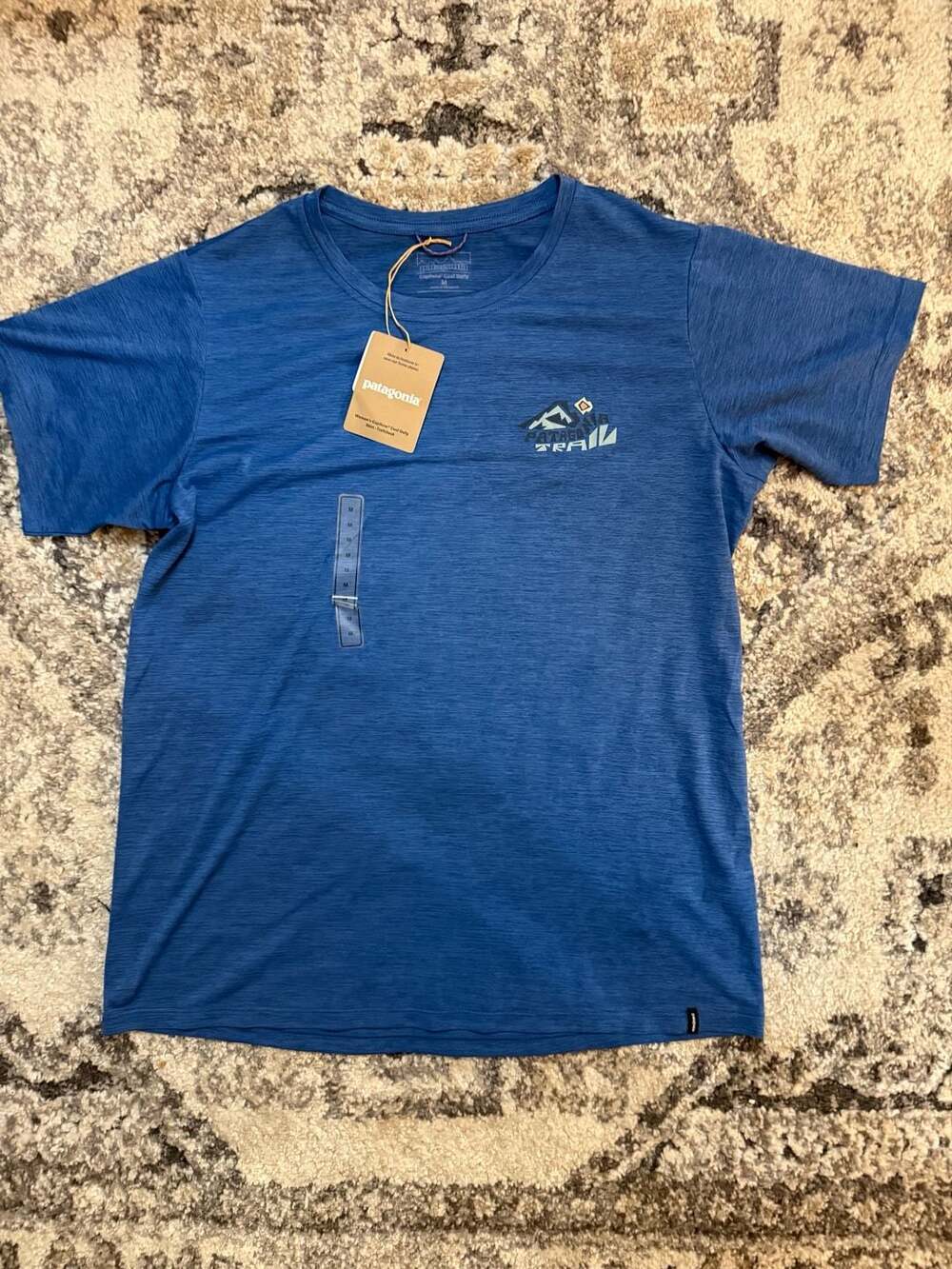 Patagonia Capilene Cool Daily Shirt Size M Trailcheck Aquatic Blue